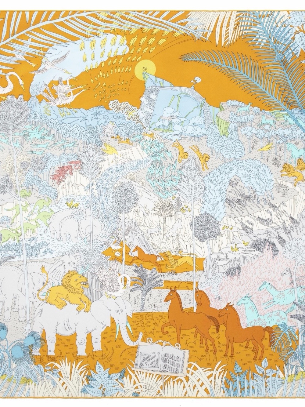 Carolina Lemke Infinite Sky Silk Scarf With Hand Rolled Edges